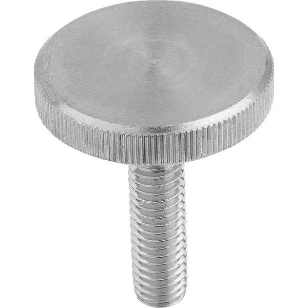 Kipp Thumb Screw, M4 Thread Size, Bright Stainless Steel, 6.5 mm Head Ht, 10 mm Lg K1163.042X10
